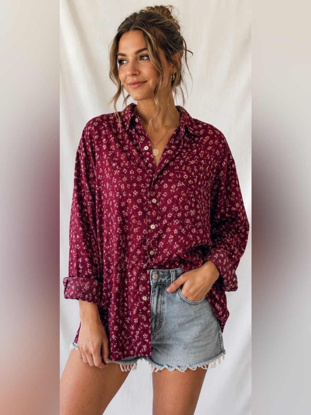 512 Wrangler Vintage Burgundy Floral Button Down Shirt XXL Western 100% Cotton